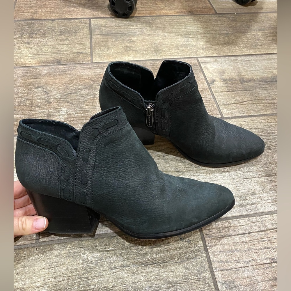 Vince Camuto black leather booties